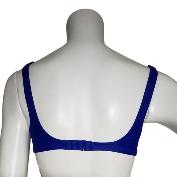 J Crew Scoopneck Heritage Bikini Top Blue XS NWT - Picture 2 of 6